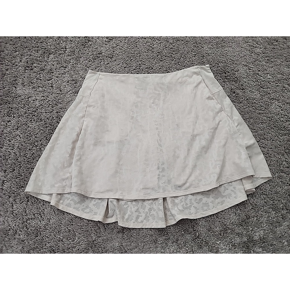 Nike Dri-Fit Tennis Skort Womens M Off White Leopard Print Standard Fit Athletic